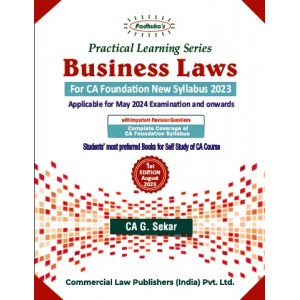 Padhuka's Practical Learning Series on Business Laws for CA Foundation May 2024 Exam [New Syllabus 2023] by CA. G. Sekar | Commercial Law Publisher